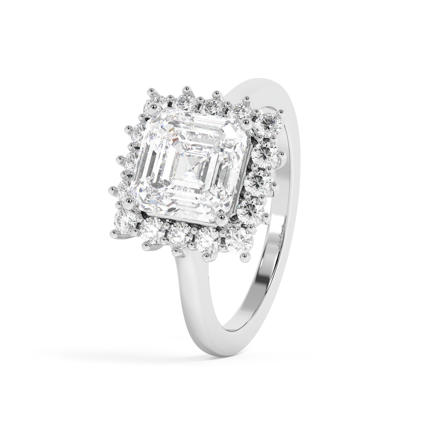 Emerald Solitaire Lab Grown Diamond Engagement Ring