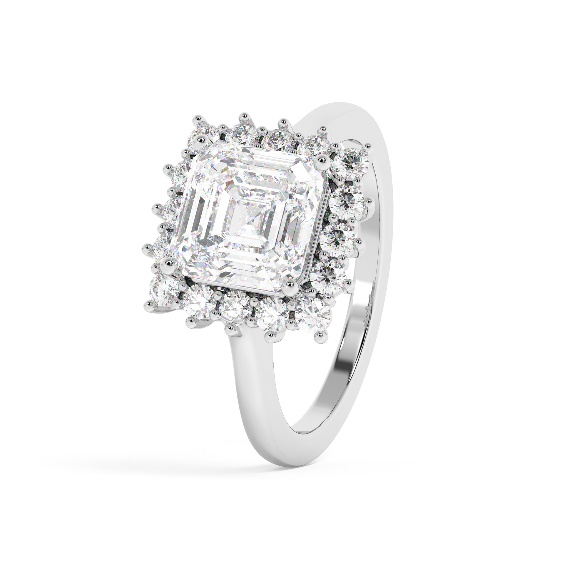 Emerald Solitaire Lab Grown Diamond Engagement Ring