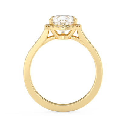 Emerald Solitaire Lab Grown Diamond Engagement Ring