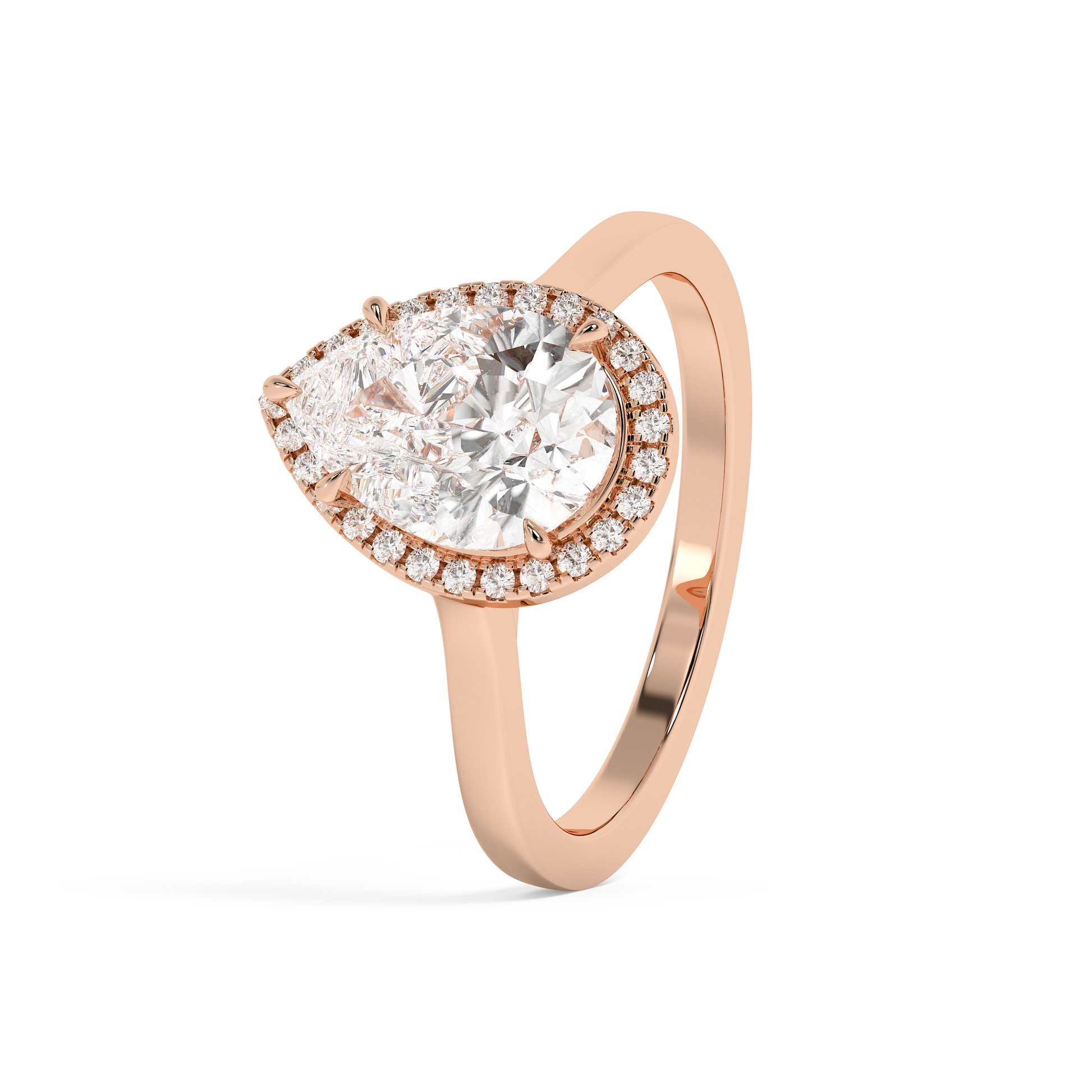 Emerald Solitaire Lab Grown Diamond Engagement Ring