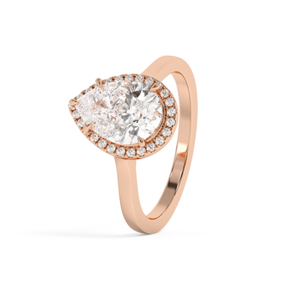 Emerald Solitaire Lab Grown Diamond Engagement Ring