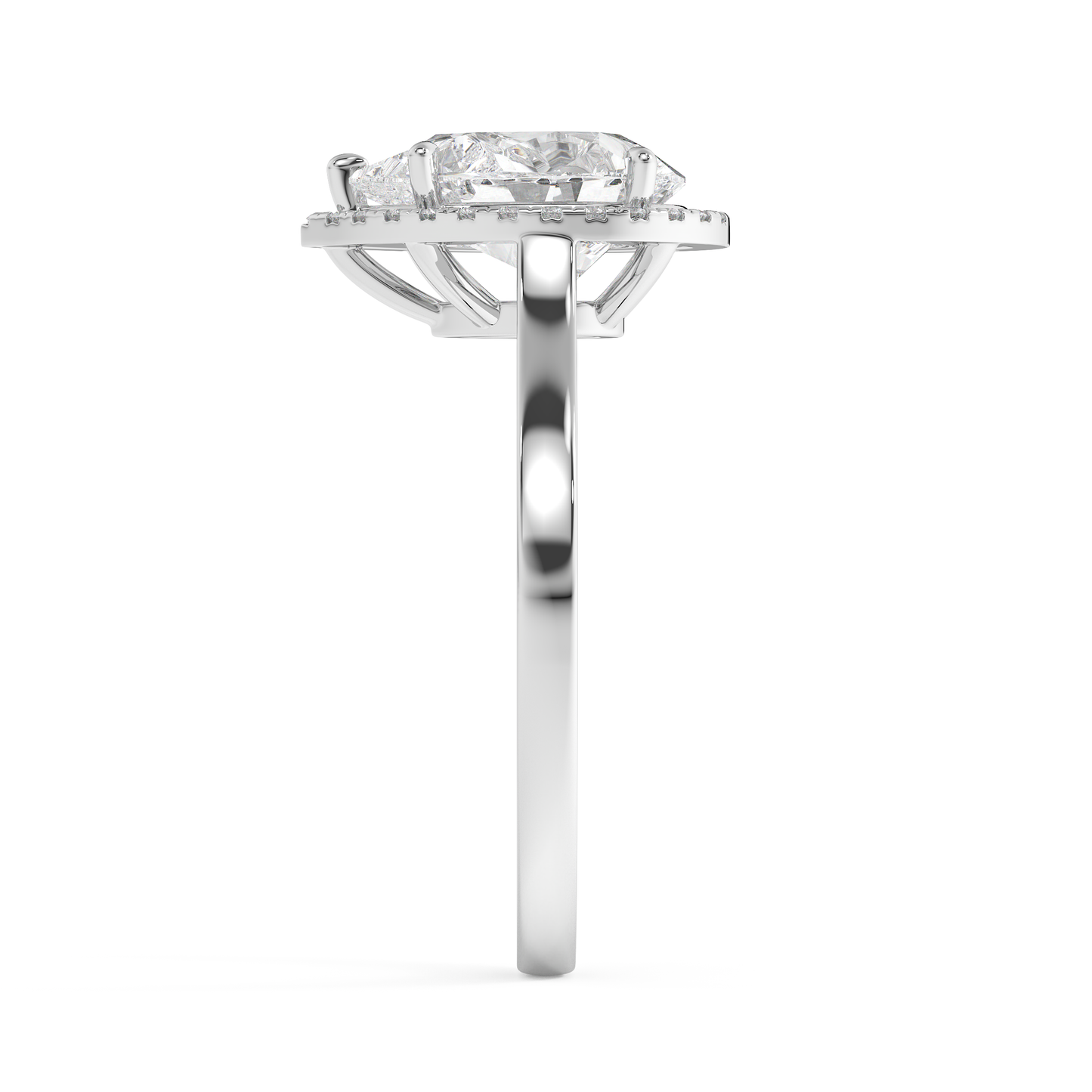 Emerald Solitaire Lab Grown Diamond Engagement Ring
