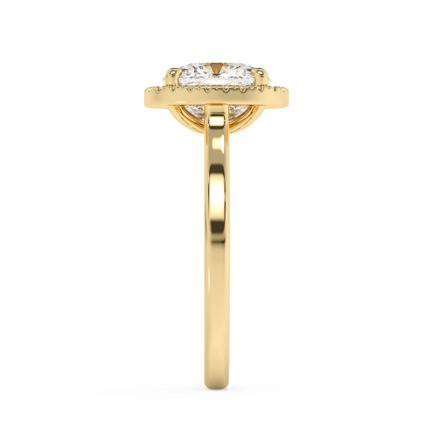 Emerald Solitaire Lab Grown Diamond Engagement Ring