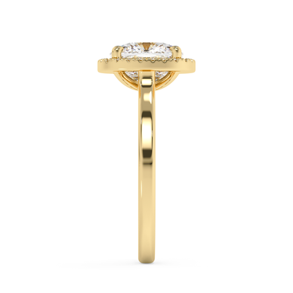 Emerald Solitaire Lab Grown Diamond Engagement Ring
