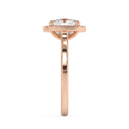 Emerald Solitaire Lab Grown Diamond Engagement Ring