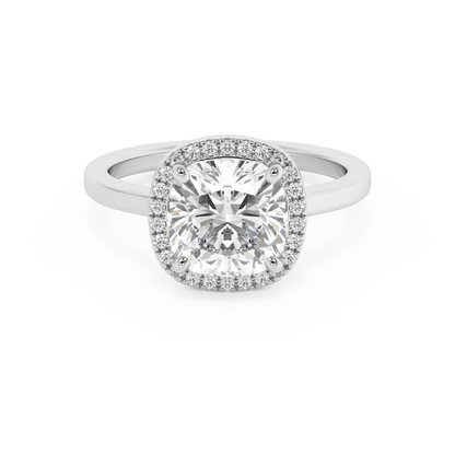 Emerald Solitaire Lab Grown Diamond Engagement Ring