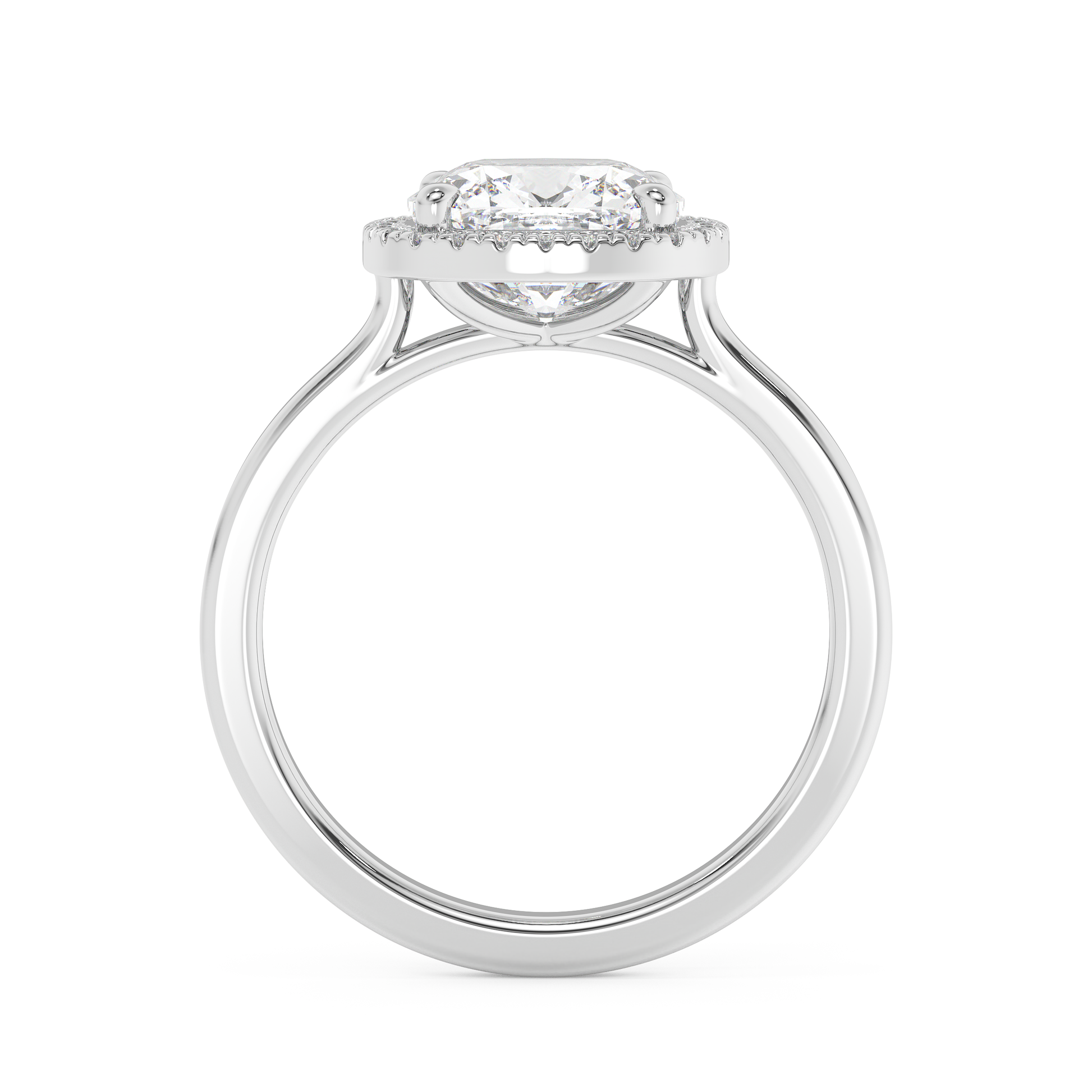 Emerald Solitaire Lab Grown Diamond Engagement Ring