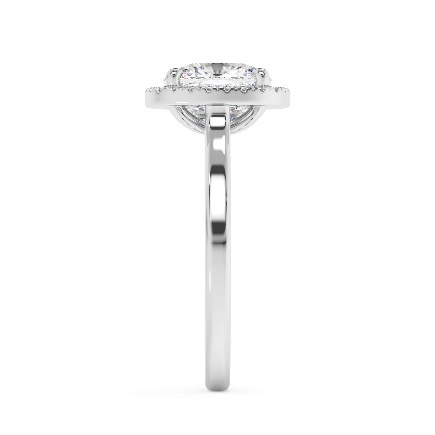 Emerald Solitaire Lab Grown Diamond Engagement Ring
