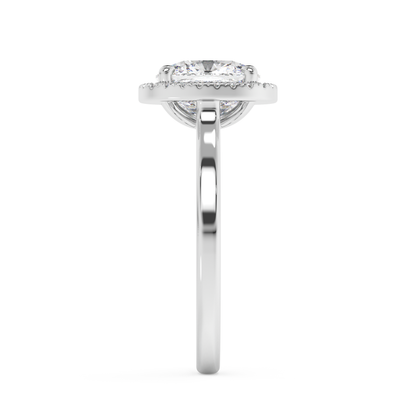 Emerald Solitaire Lab Grown Diamond Engagement Ring