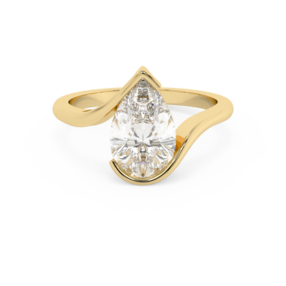 Emerald Solitaire Lab Grown Diamond Engagement Ring
