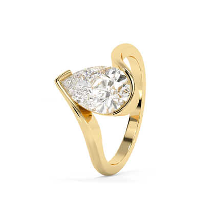 Emerald Solitaire Lab Grown Diamond Engagement Ring