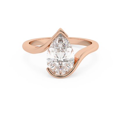 Emerald Solitaire Lab Grown Diamond Engagement Ring