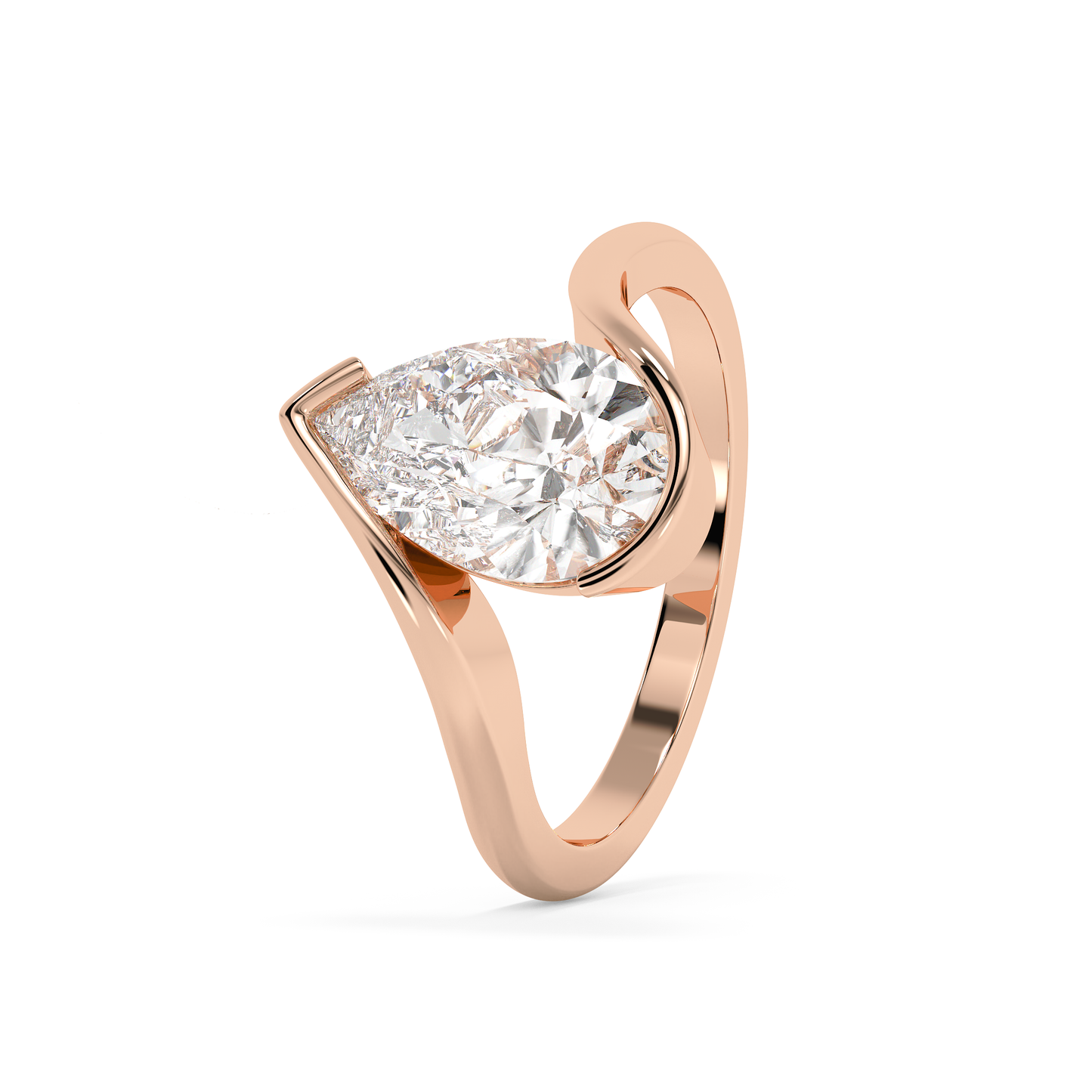 Emerald Solitaire Lab Grown Diamond Engagement Ring