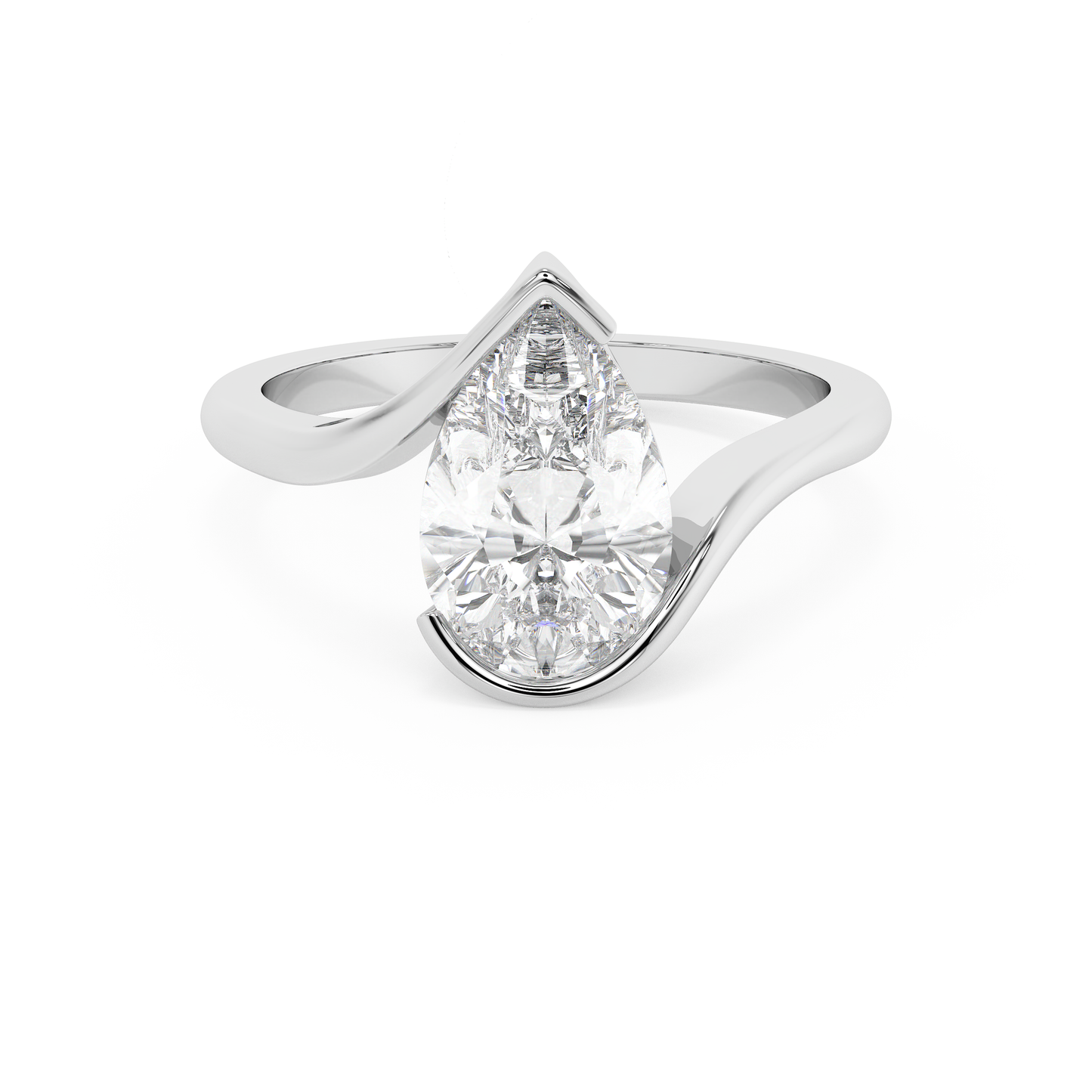 Emerald Solitaire Lab Grown Diamond Engagement Ring