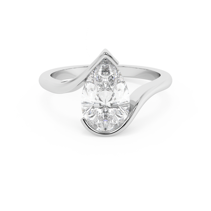 Emerald Solitaire Lab Grown Diamond Engagement Ring