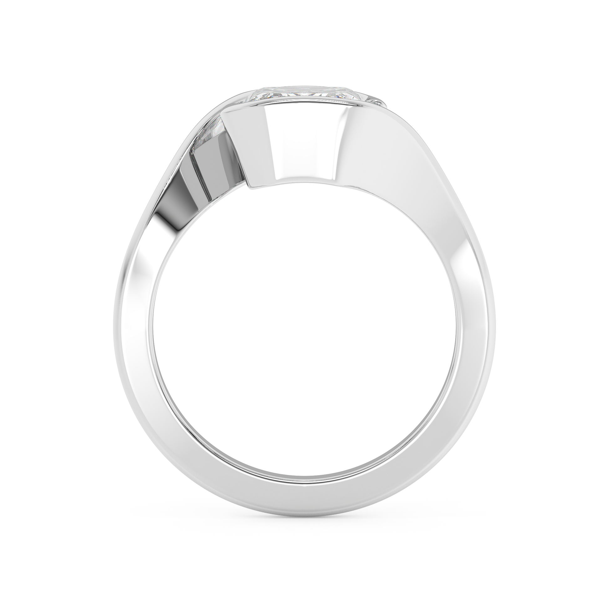 Emerald Solitaire Lab Grown Diamond Engagement Ring