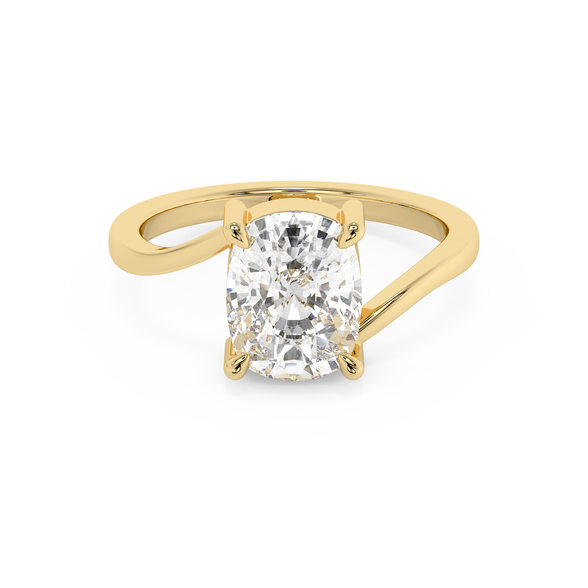 Emerald Solitaire Lab Grown Diamond Engagement Ring