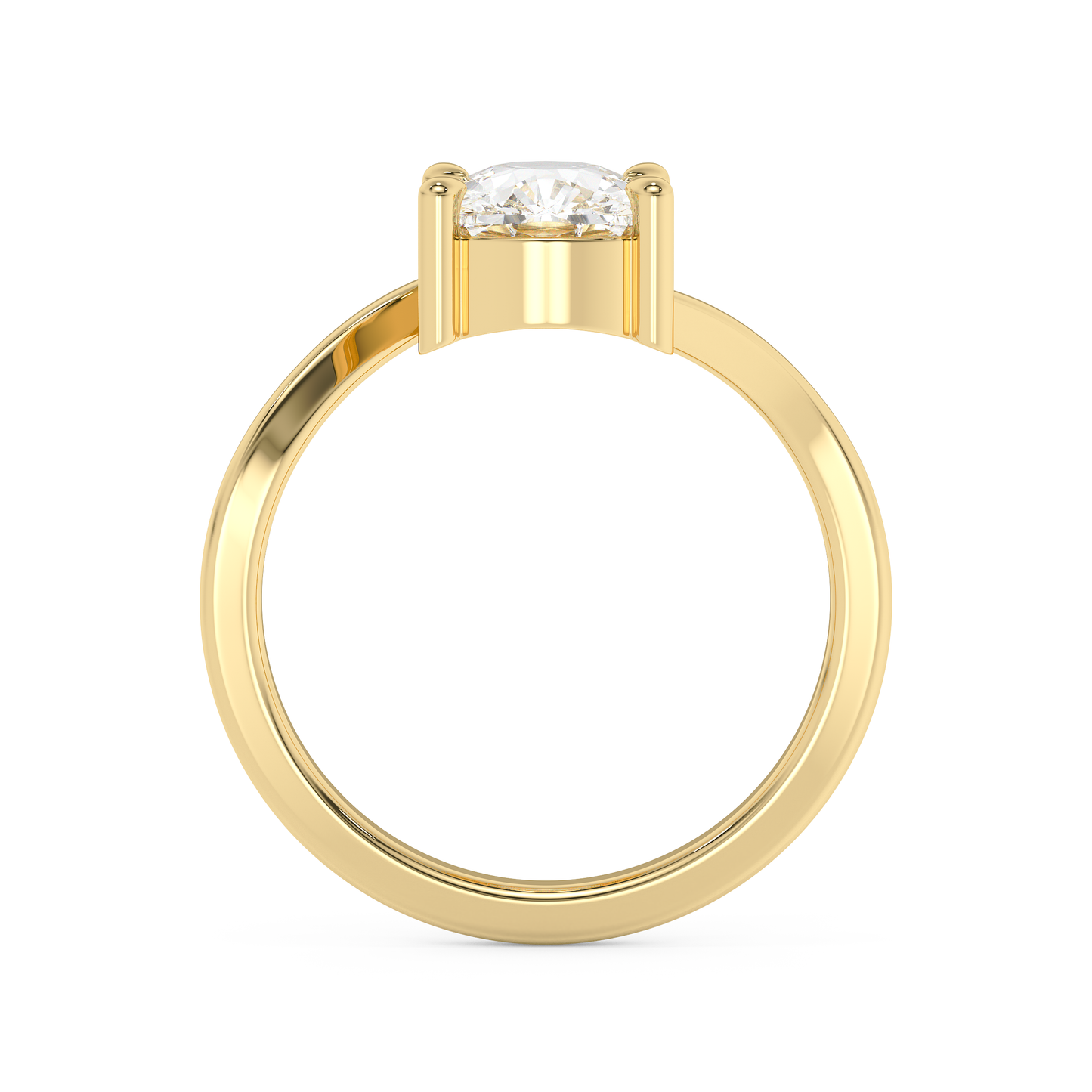 Emerald Solitaire Lab Grown Diamond Engagement Ring