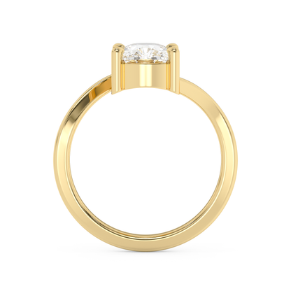 Emerald Solitaire Lab Grown Diamond Engagement Ring