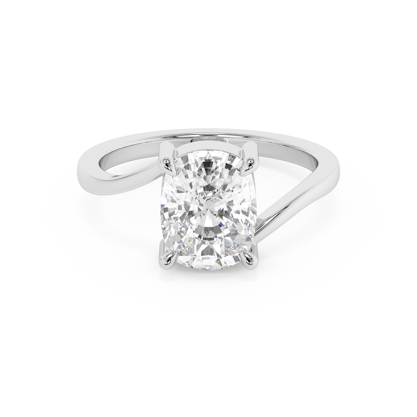 Emerald Solitaire Lab Grown Diamond Engagement Ring
