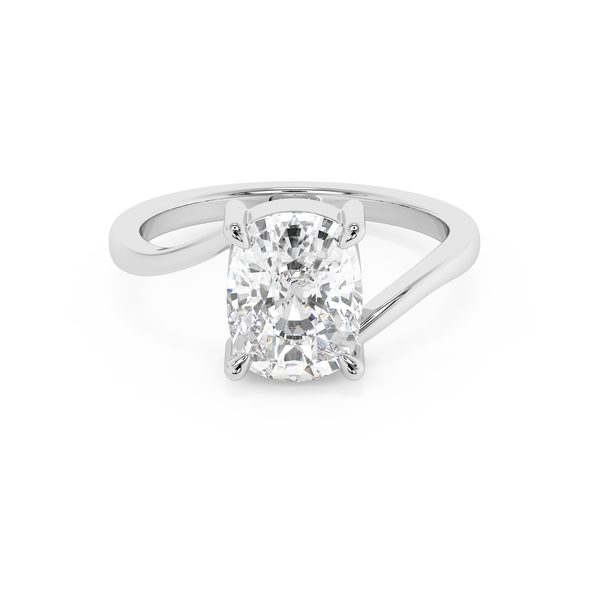 Emerald Solitaire Lab Grown Diamond Engagement Ring