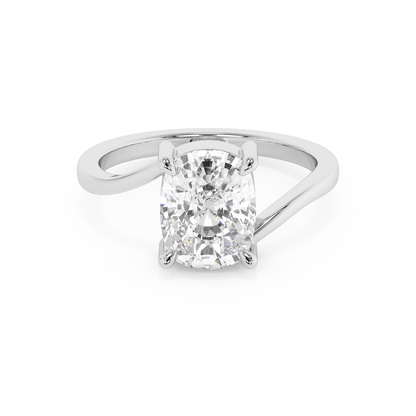 Emerald Solitaire Lab Grown Diamond Engagement Ring