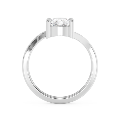 Emerald Solitaire Lab Grown Diamond Engagement Ring