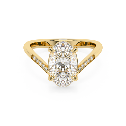 Emerald Solitaire Lab Grown Diamond Engagement Ring