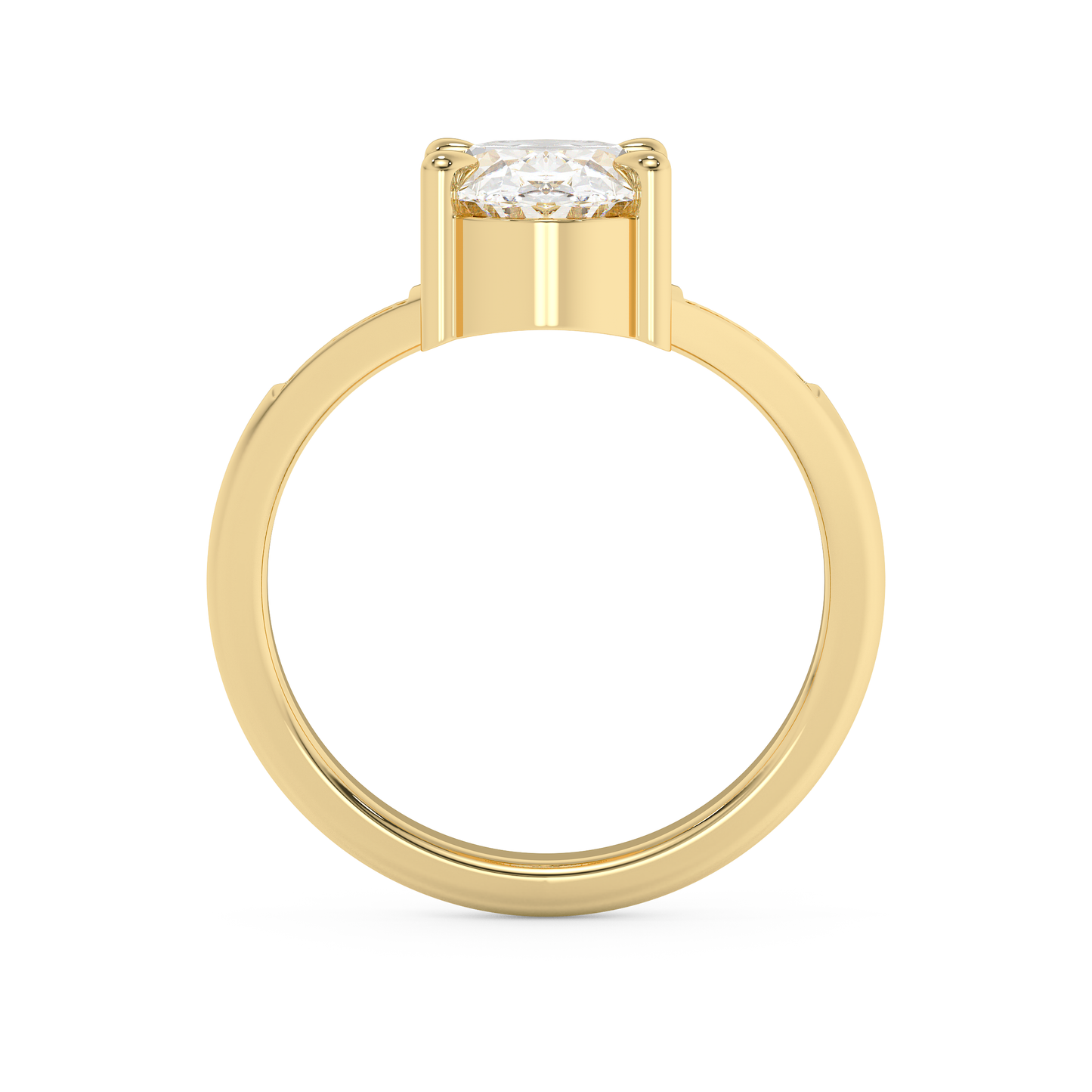 Emerald Solitaire Lab Grown Diamond Engagement Ring