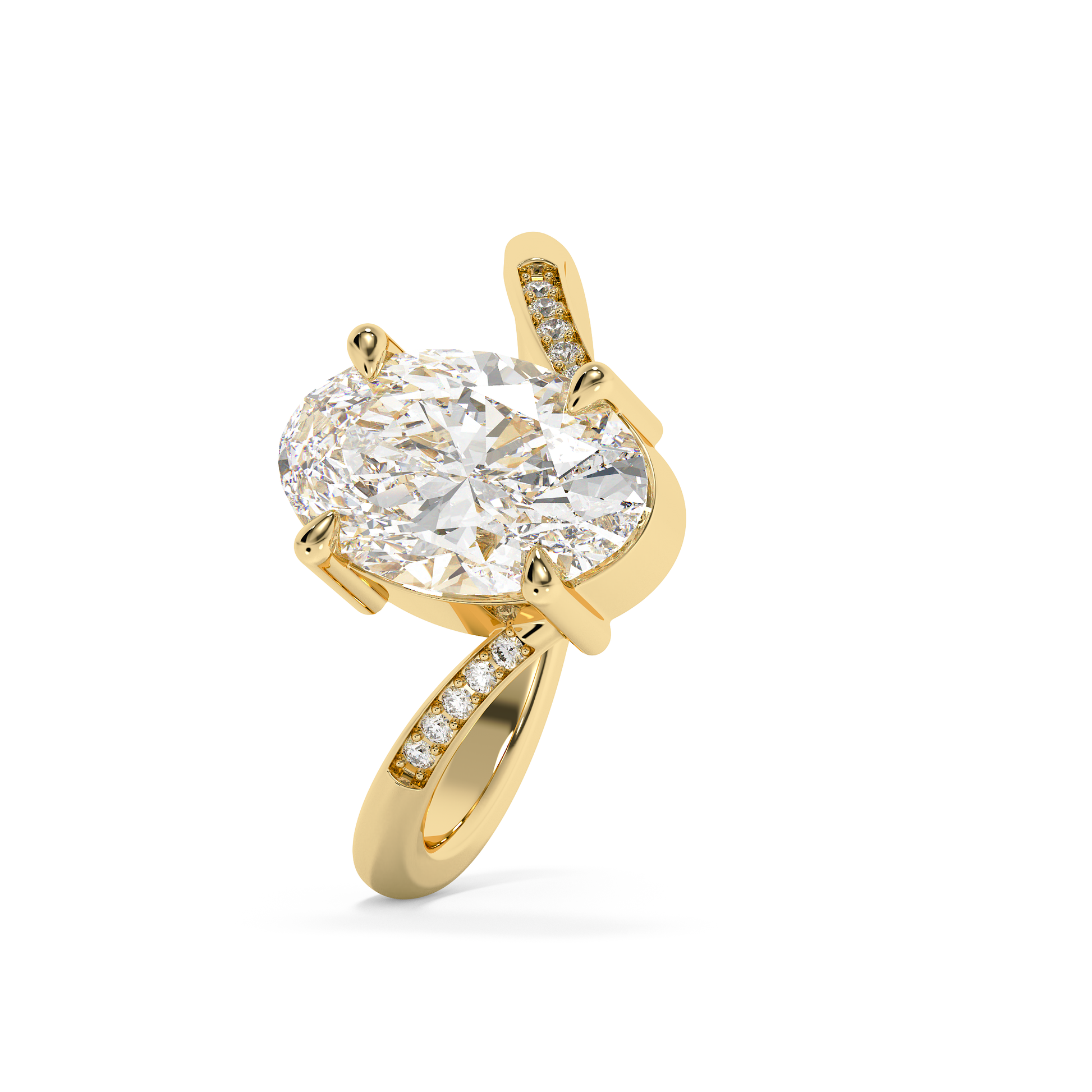 Emerald Solitaire Lab Grown Diamond Engagement Ring