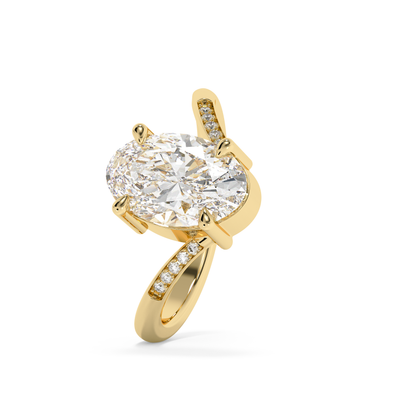 Emerald Solitaire Lab Grown Diamond Engagement Ring