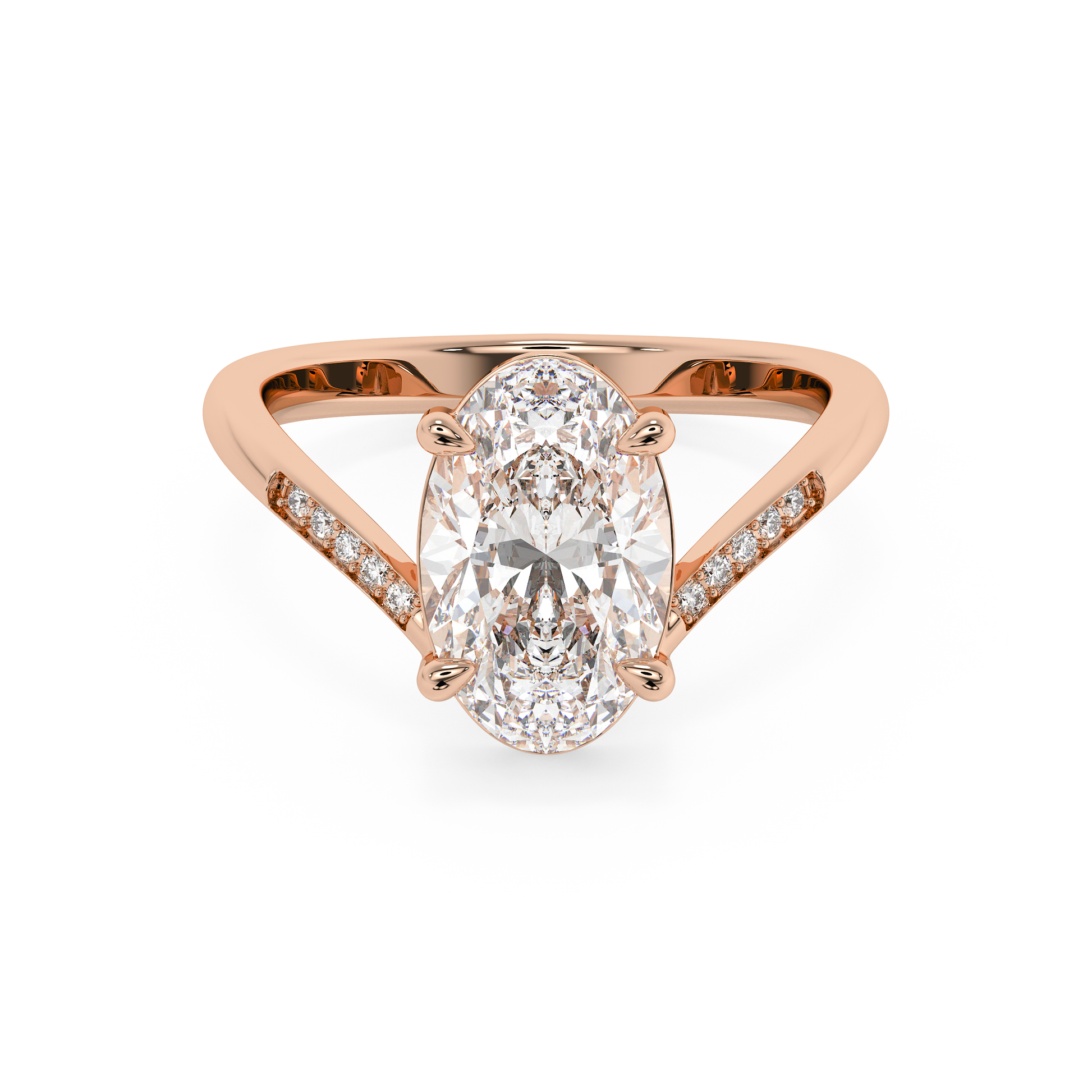 Emerald Solitaire Lab Grown Diamond Engagement Ring