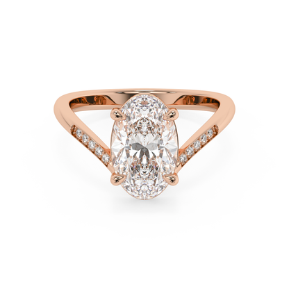 Emerald Solitaire Lab Grown Diamond Engagement Ring