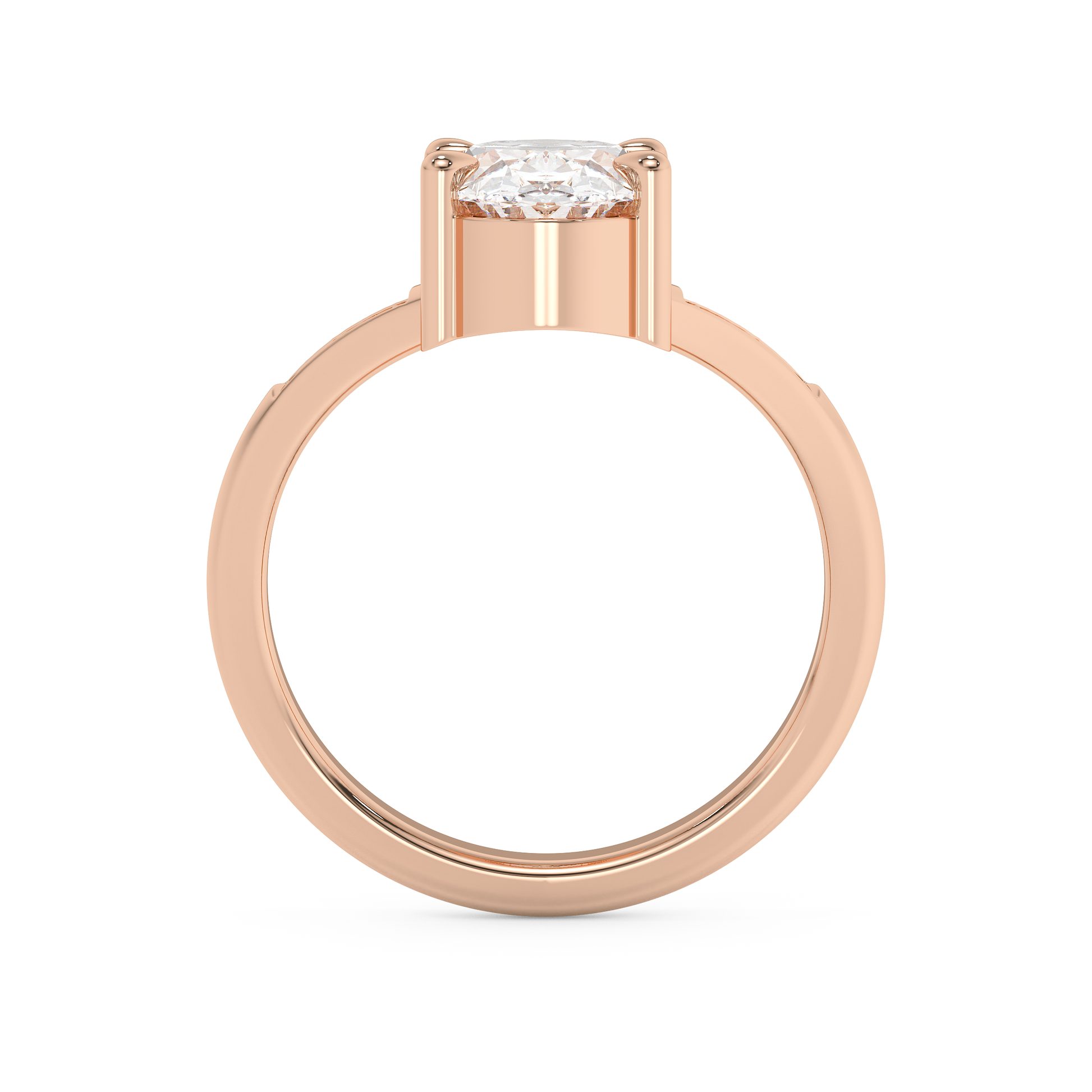 Emerald Solitaire Lab Grown Diamond Engagement Ring