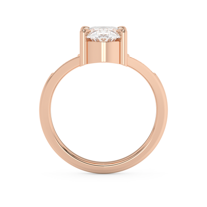 Emerald Solitaire Lab Grown Diamond Engagement Ring