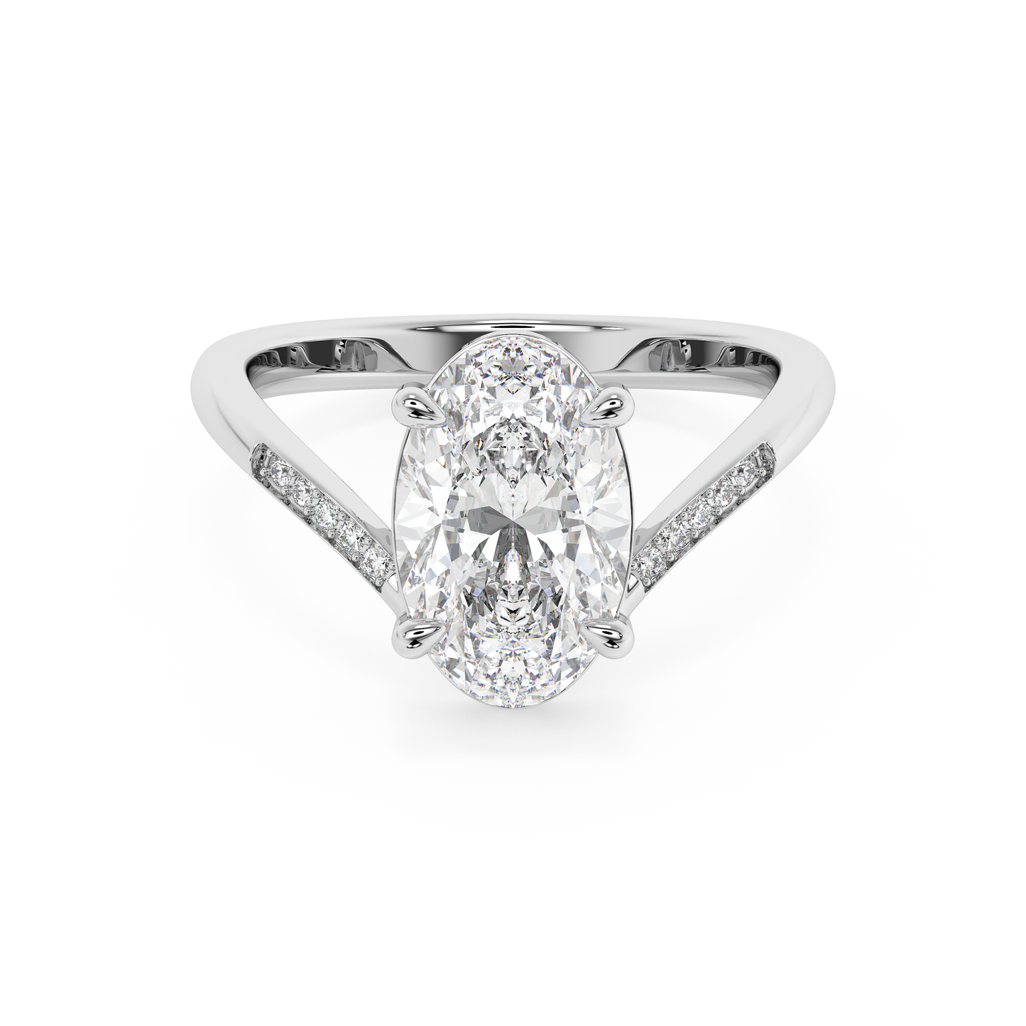 Emerald Solitaire Lab Grown Diamond Engagement Ring