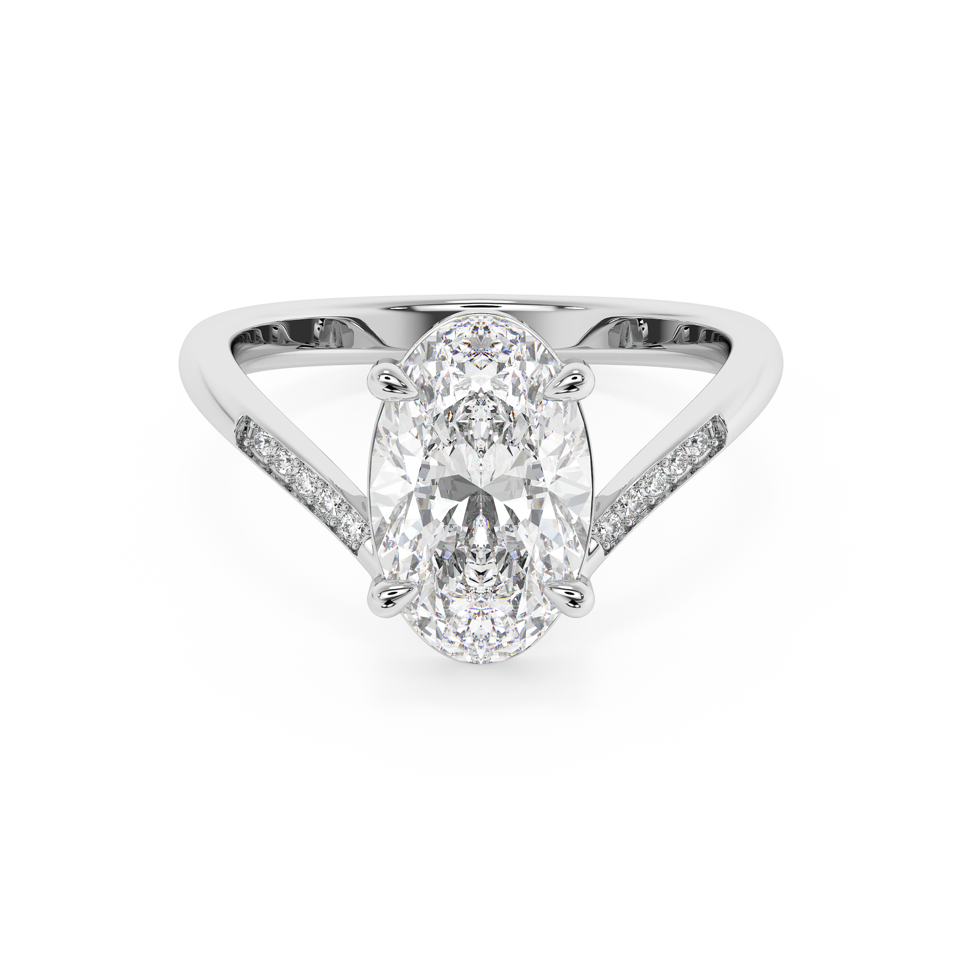 Emerald Solitaire Lab Grown Diamond Engagement Ring