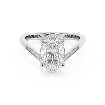 Emerald Solitaire Lab Grown Diamond Engagement Ring