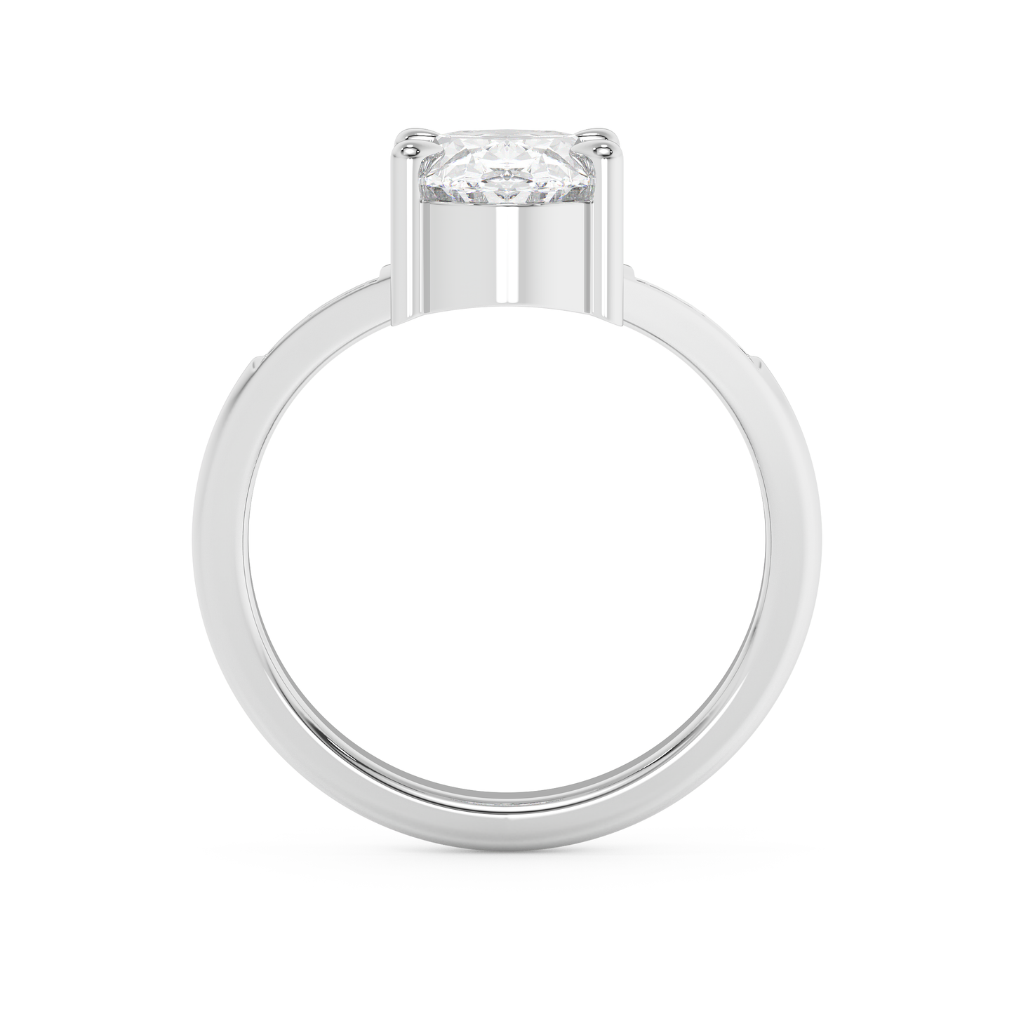 Emerald Solitaire Lab Grown Diamond Engagement Ring