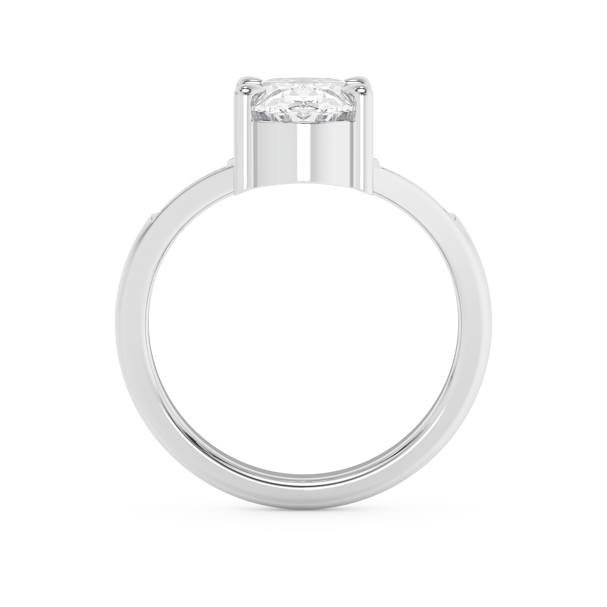 Emerald Solitaire Lab Grown Diamond Engagement Ring