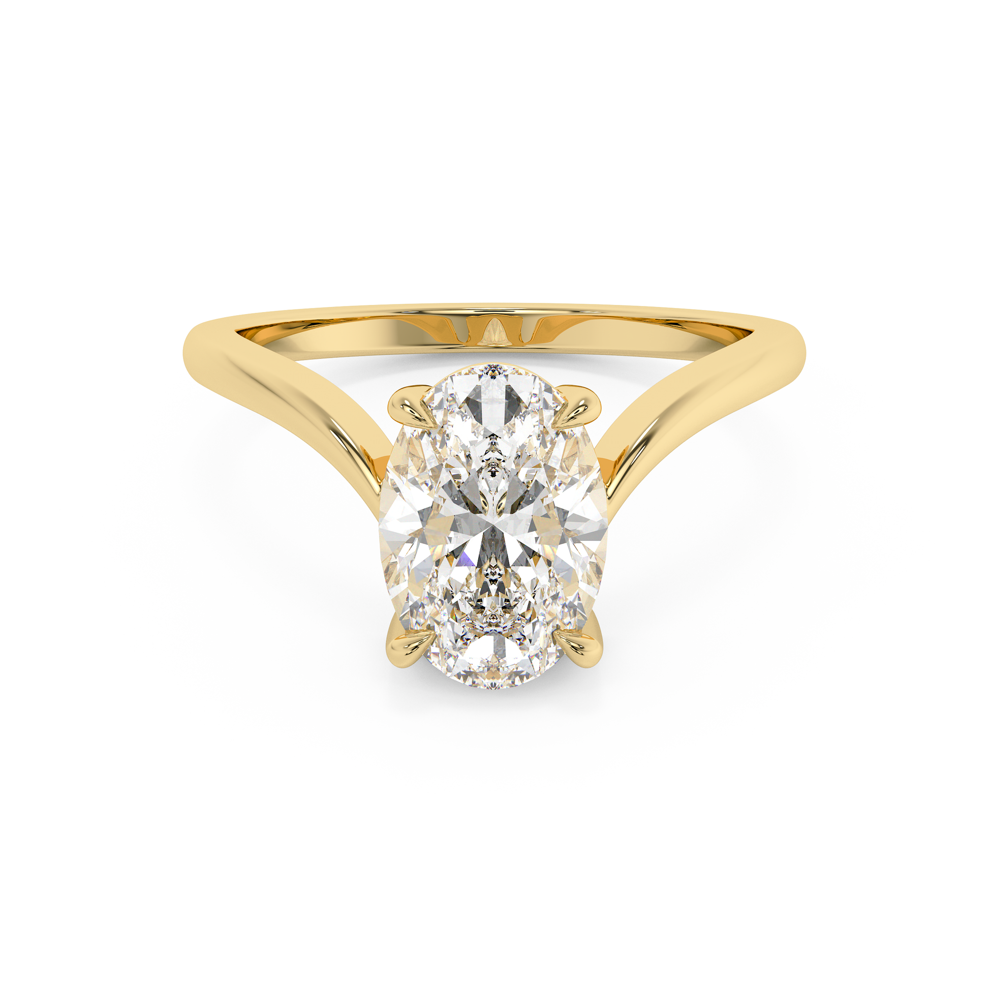 Emerald Solitaire Lab Grown Diamond Engagement Ring