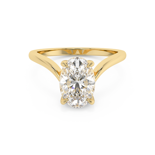 Emerald Solitaire Lab Grown Diamond Engagement Ring