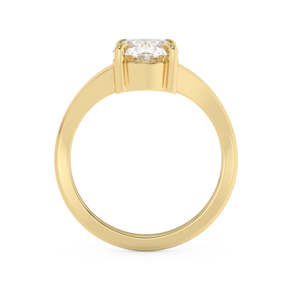 Emerald Solitaire Lab Grown Diamond Engagement Ring