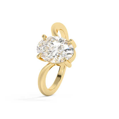 Emerald Solitaire Lab Grown Diamond Engagement Ring