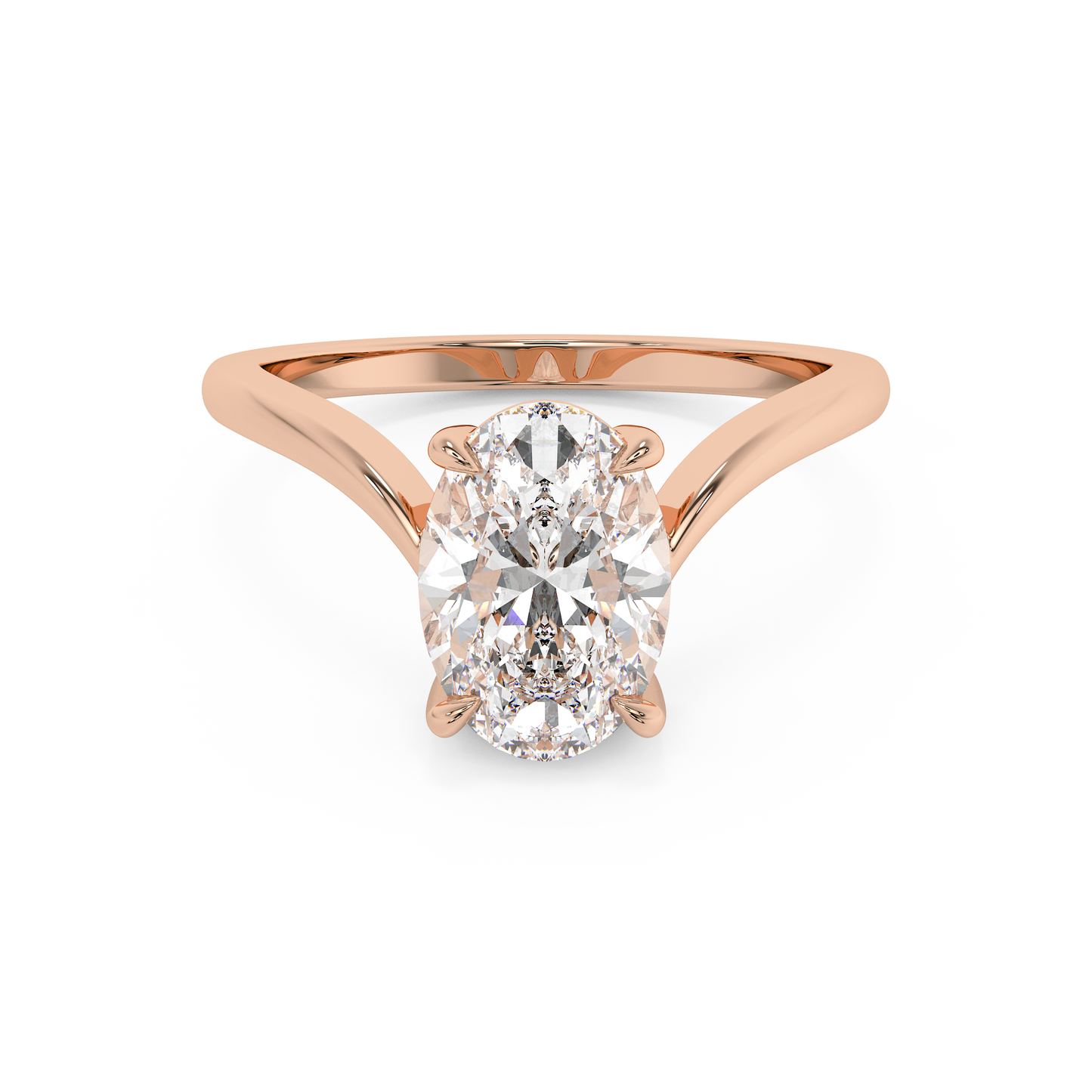 Emerald Solitaire Lab Grown Diamond Engagement Ring