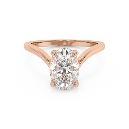 Emerald Solitaire Lab Grown Diamond Engagement Ring