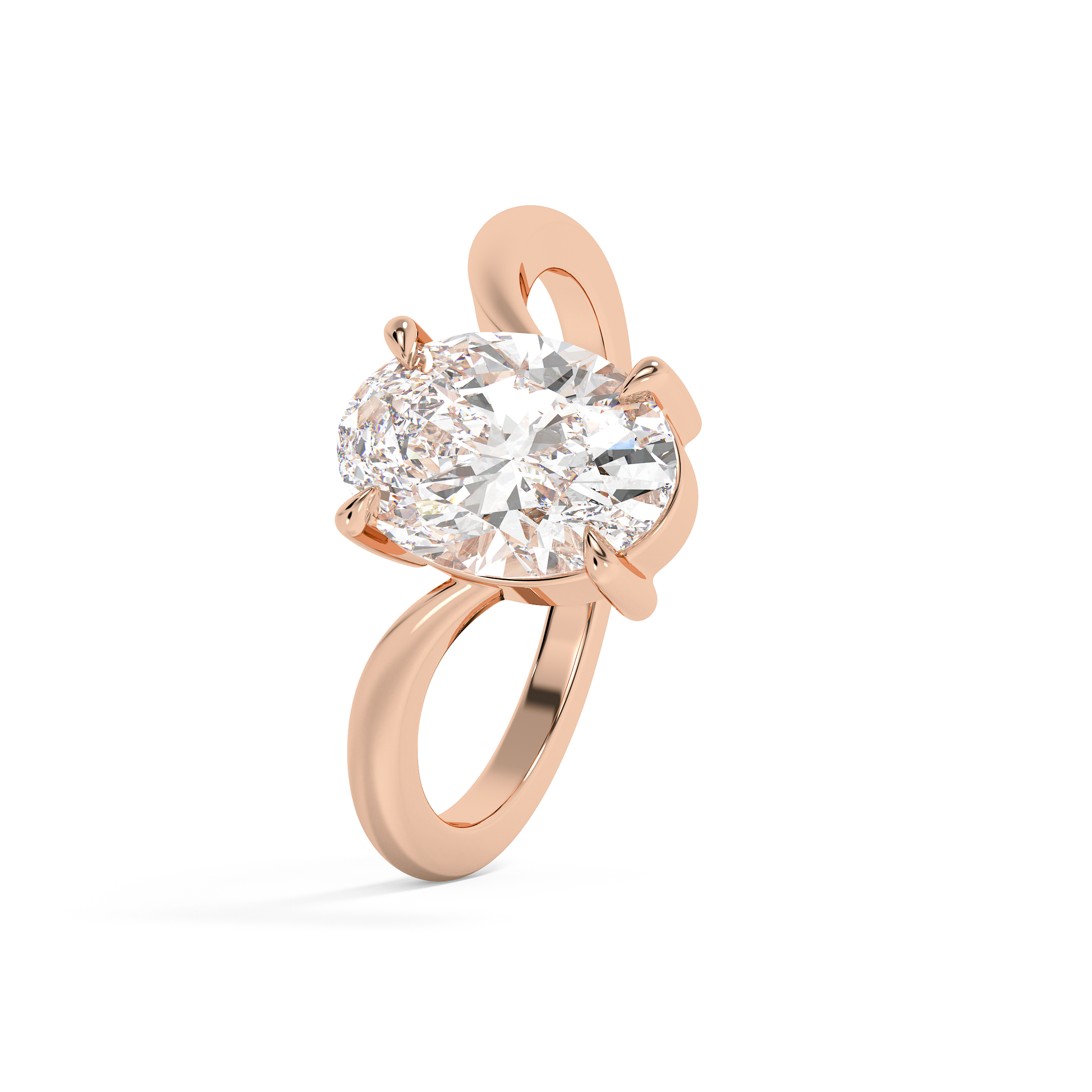 Emerald Solitaire Lab Grown Diamond Engagement Ring