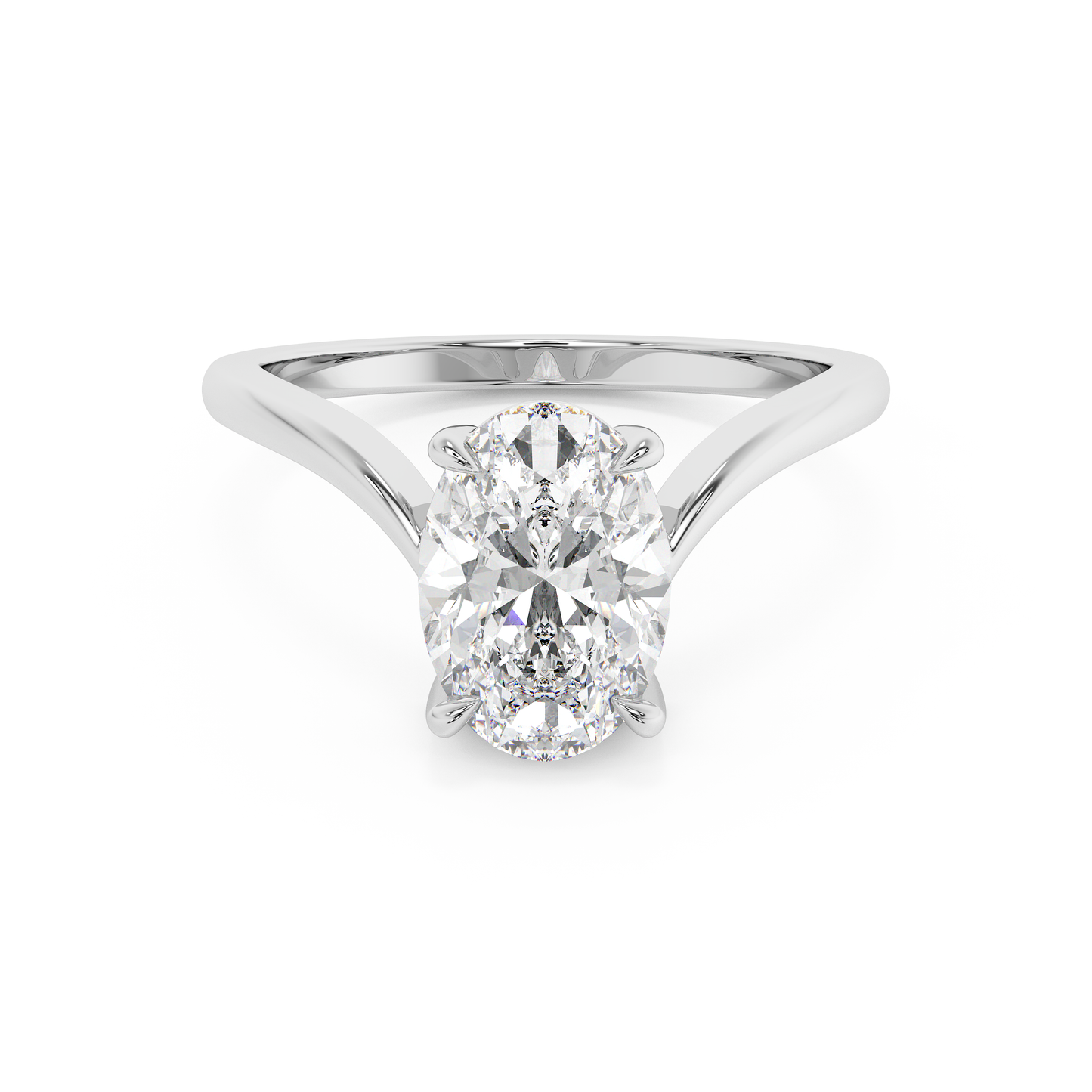 Emerald Solitaire Lab Grown Diamond Engagement Ring