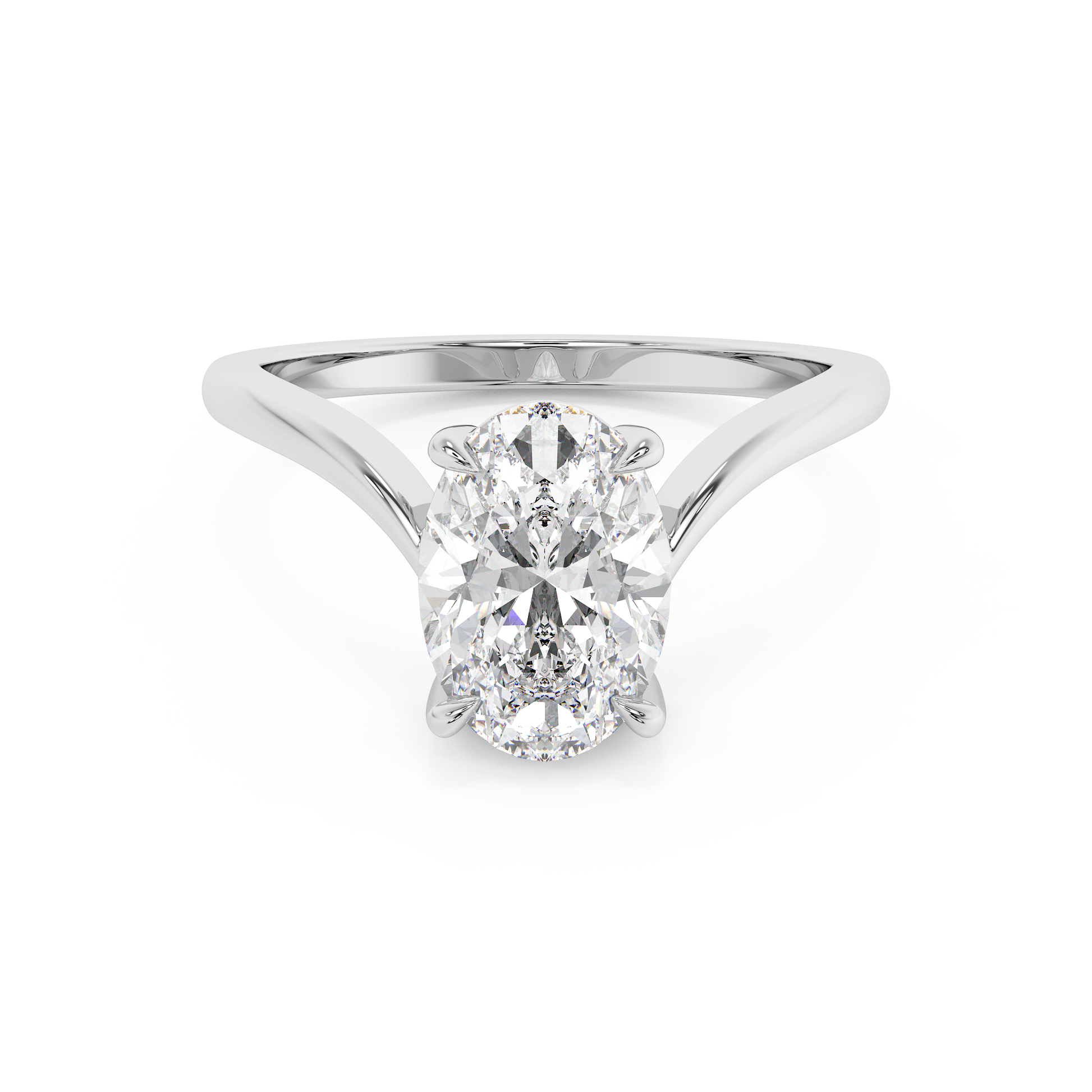 Emerald Solitaire Lab Grown Diamond Engagement Ring