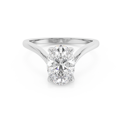 Emerald Solitaire Lab Grown Diamond Engagement Ring